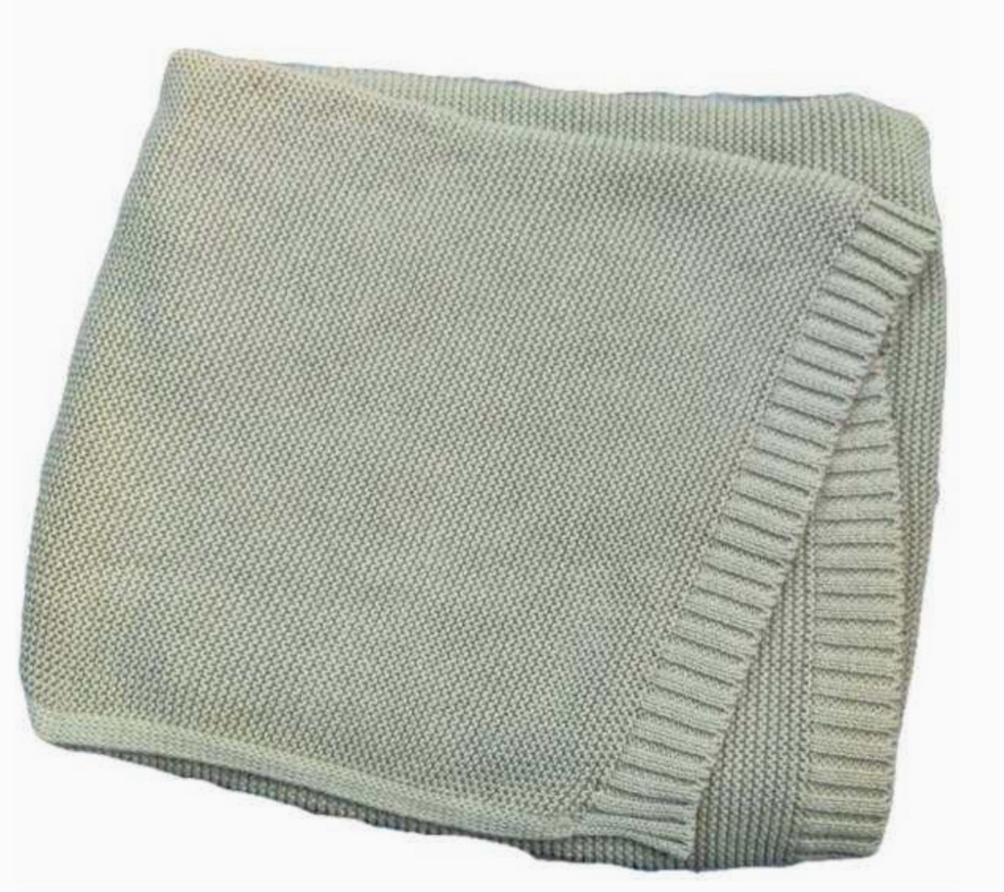 Personalized Knit Baby Blanket – 100% Cotton, Custom Monogram Available in Cream, Pink, Blue, and Green