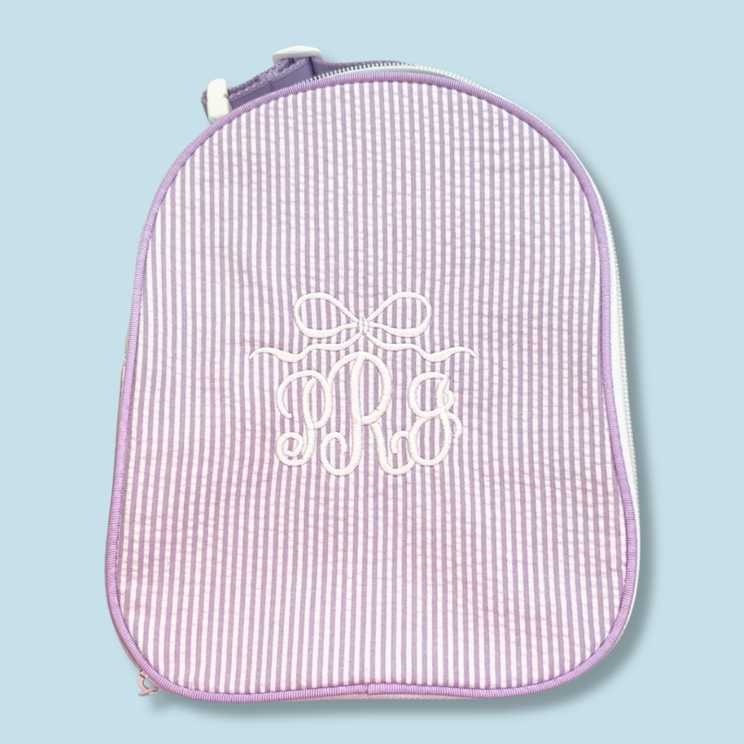 Personalized Seersucker Kids Embroidered Lunchbox