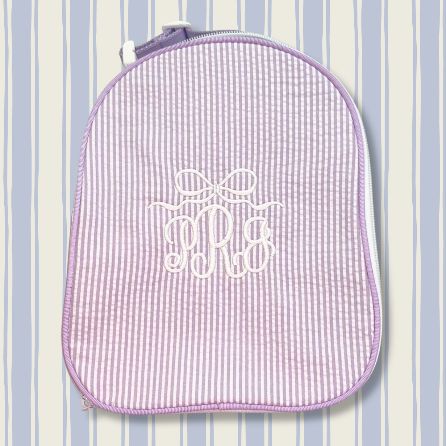 Personalized Seersucker Kids Embroidered Lunchbox