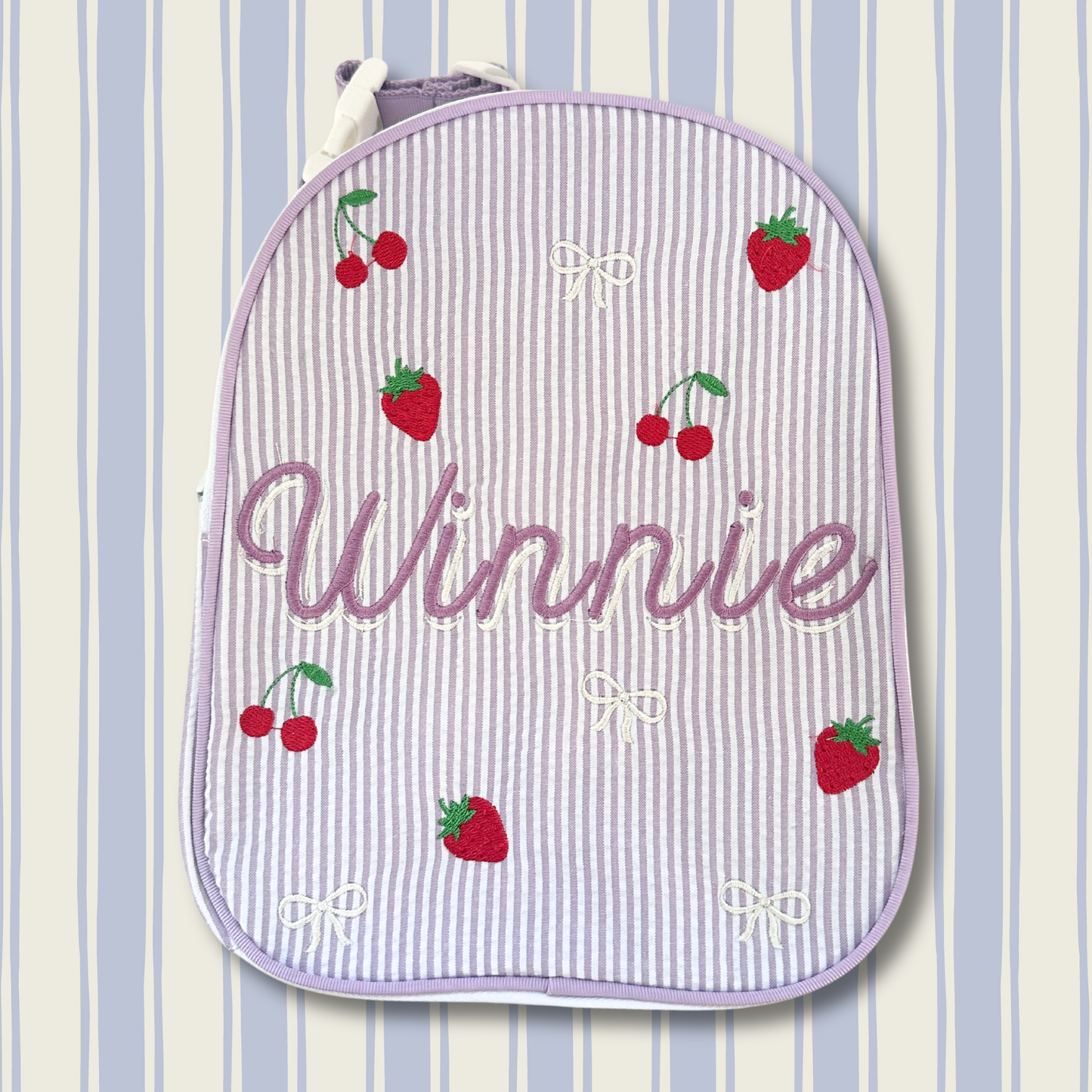 Personalized Seersucker Kids Embroidered Lunchbox