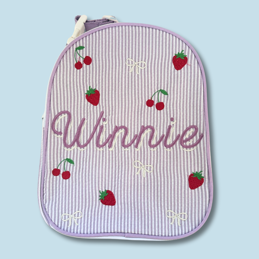 Personalized Seersucker Kids Embroidered Lunchbox