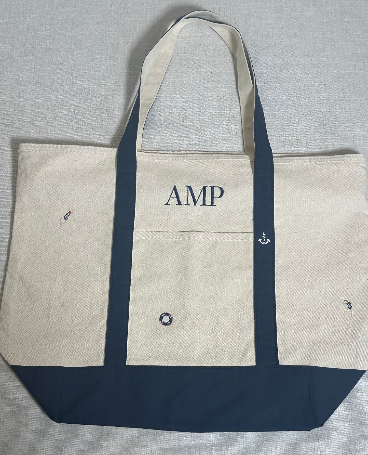 Personalized Nautical Cotton Canvas Tote Bag