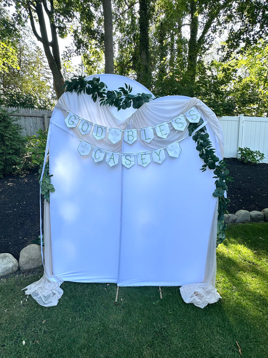 Embroidered Baptism Banner | Personalized Religious Banner for Baptisms, First Communions & Baby Dedications